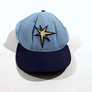 New Era Tampa Bay Rays MLB Diamond Blue Fitted Hat Cap Baseball Sz 7 1/2 Logo